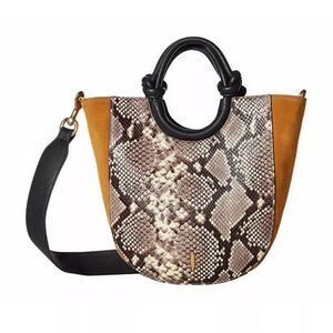 THACKER Claire Small Natural Python/Mustard Handbag